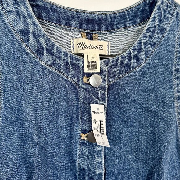 NWT Madewell Denim Crewneck Vest in Concho Wash - Size: 2 - Picture 3 of 13